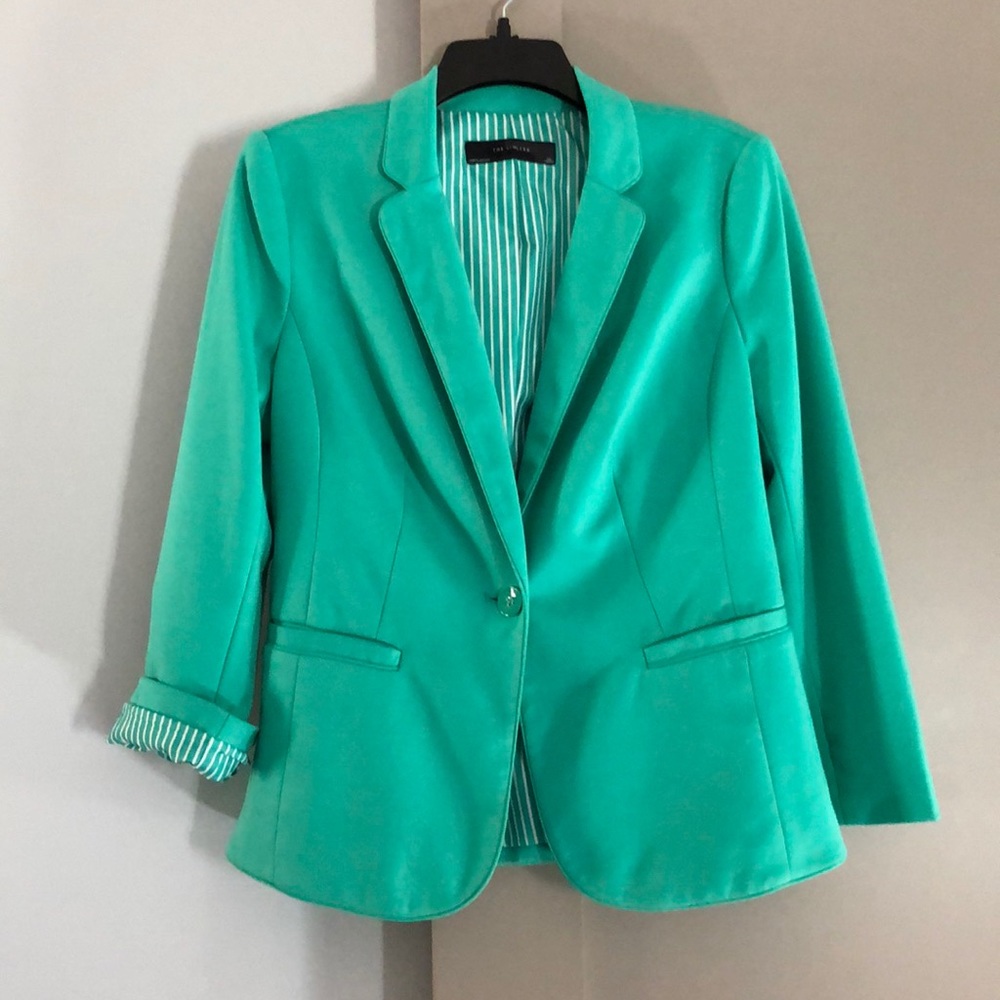 The Limited Seafoam Quarter Sleeve Blazer